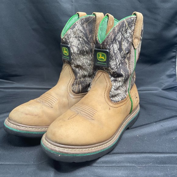 John Deere Shoes Vintage John Deere Youth Camo Leather Cowboy